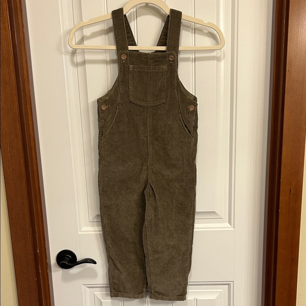 Classic Brown Corduroy Kids Overalls